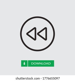 Rewind icon vector. Fast sign