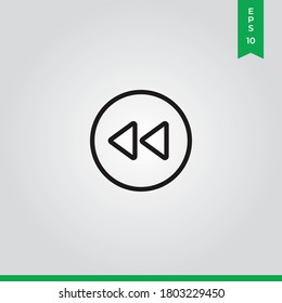 Rewind icon vector. Fast sign