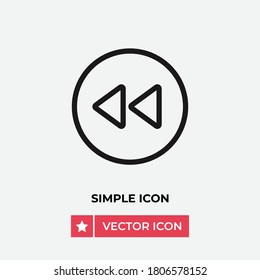 Rewind icon vector. Fast sign