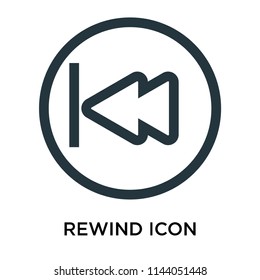 Rewind icon vector isolated on white background for your web and mobile app design, Rewind logo concept