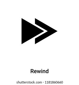 Rewind Icon Vector Isolated On White Background, Logo Concept Of Rewind Sign On Transparent Background, Filled Black Symbol
