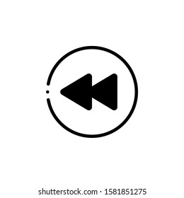 rewind icon vector isolated on white background