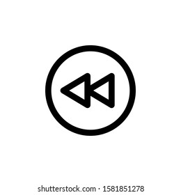 rewind icon vector isolated on white background