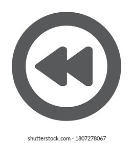 Rewind icon vector on white background