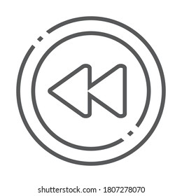 Rewind icon vector on white background