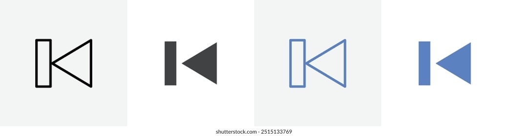 rewind icon vector set use for web ui or app