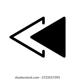 Ilustración de diseño de símbolo de Vector de icono de rebobinado