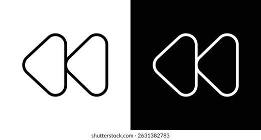 Rewind icon vector for web, computer and mobile apps