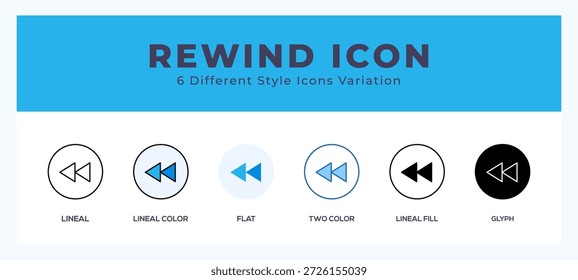 Rebobinar el Vector del icono para el Web. y el App móvil