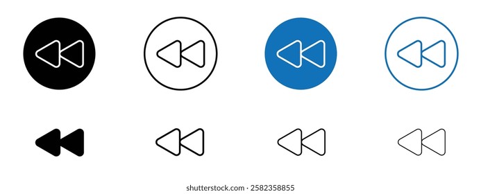 Rewind icons pack vectors for app and web ui designs