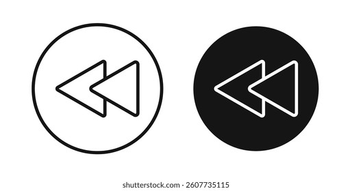 Rewind icons vectors graphic designs