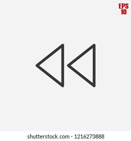 Rewind icon,simple thin line icon, linear pictogram