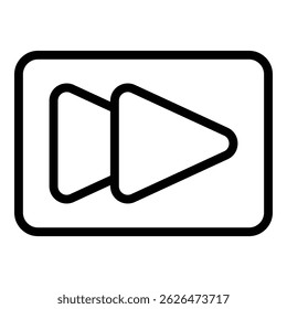 Rewind interface icon. Outline Rewind interface vector icon for web design isolated on white background