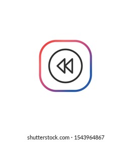 Rewind  - Line Vector Icon