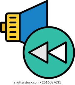 Rewind Line Vector Icon Design