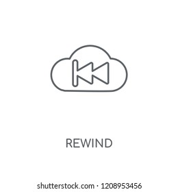 Rewind linear icon. Rewind concept stroke symbol design. Thin graphic elements vector illustration, outline pattern on a white background, eps 10.