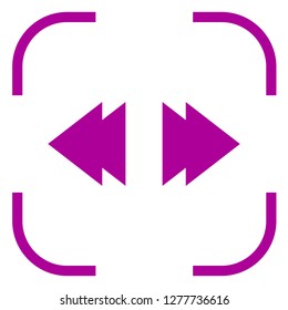 Rewind musical icon in focus. White background