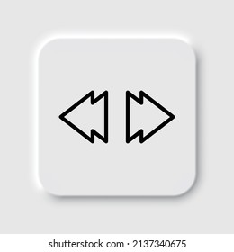 Rewind musical simple icon. Flat desing. Neumorphism design.ai