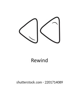 Rewind outline Icon Design illustration. Media Control Symbol on White background EPS 10 File