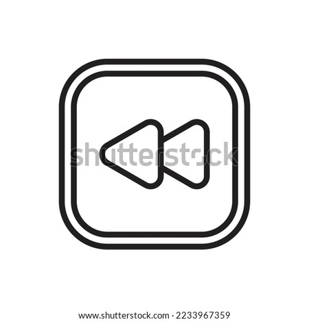 Rewind Outline Icon Vector Illustration