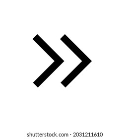 Rewind outline vector icon. Arrowheads. Pointers. Forward navigation. Flat simple line design illustration.