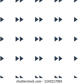 rewind pattern repeat seamless on white background. Editable filled rewind icons from music collection. fast forward icon for web and mobile.