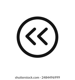 Rewind Previous Back arrow icon linear vector graphics sign