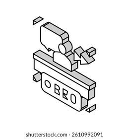 rewind recording news isometric icon vector. rewind recording news sign. isolated symbol illustration