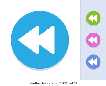 Rewind - Round Glyph Buttons. A simple vector icon.