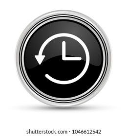 rewind time black button with silver frame