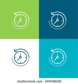 Rewind Time Green And Blue Color Minimal Icon Or Logo Design