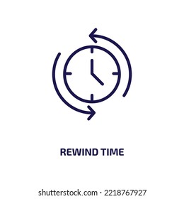 rewind time icon from general collection. Thin linear rewind time, rewind, time outline icon isolated on white background. Line vector rewind time sign, symbol for web and mobile