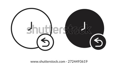 Rewind time icon illustration, thin line vector, web design sign,