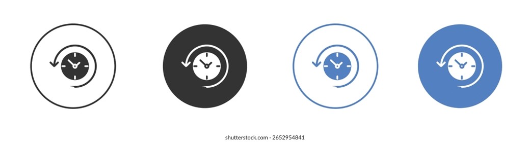 Diseños gráficos de logotipo de icono de tiempo de rebobinado