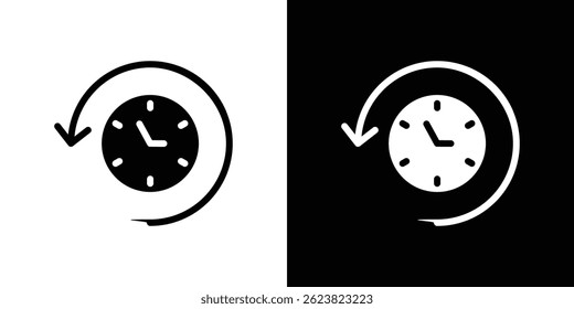 Rewind time icon for logo web mobile app UI design.