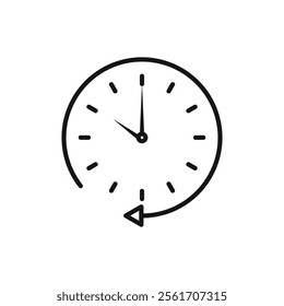 Rewind time icon Simple thin line flat symbol
