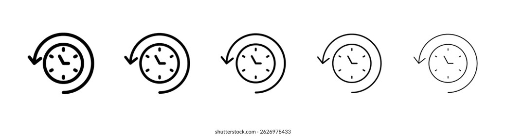 Rewind time icon Simple thin line flat symbol