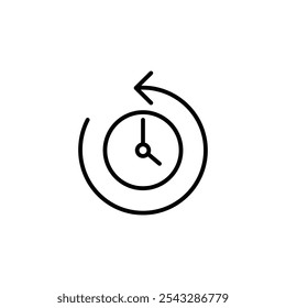 Rewind time icon symbol collection on white background.