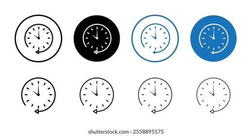 Rewind time icon Symbol mark in filled style