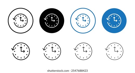 Rewind time icon Thin line flat illustration