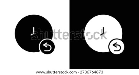 Rewind time icons symbols in flat style.