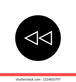 Rewind vector icon, arrow symbol. Simple, flat design for web or mobile app