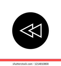 Rewind vector icon, arrow symbol. Simple, flat design for web or mobile app