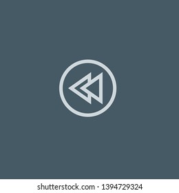 Rewind vector icon. Rewind concept stroke symbol design. Thin graphic elements vector illustration, outline pattern for your web site design, logo, UI. EPS 10.