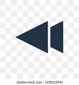 Rewind vector icon isolated on transparent background, Rewind transparency concept can be used web and mobile