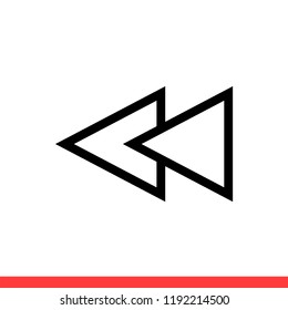 Rewind vector icon, media symbol. Simple, flat design for web or mobile app