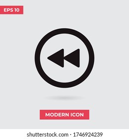Rewind vector icon, simple sign for web site and mobile app.
