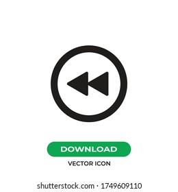 Rewind vector icon, simple sign for web site and mobile app.
