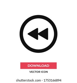 Rewind vector icon, simple sign for web site and mobile app.