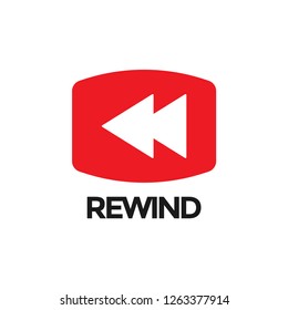 Rewind video graphic icon design template isolated